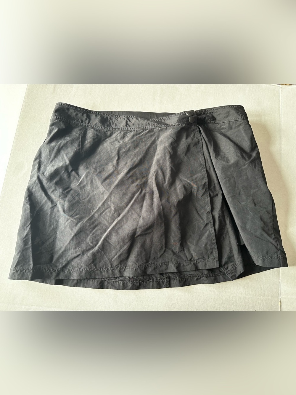 Lands’ End Black Swim‎ Skirt Skort Size 14, Built-In Brief